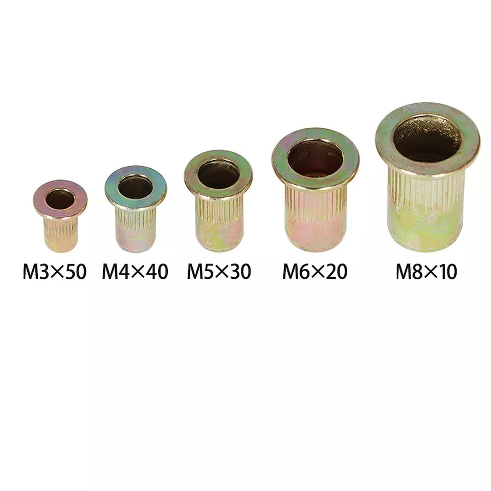 CIRCLE- Zinc Steel Rivet Nut Kit 300 Pcs Rivnut Nutsert Assort 150Pcs Metric+150Pcs Sae