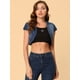 thumbnail image 2 of Cárdigan de mezclilla Corto Casual para Mujer chaqueta de mezclilla con manga Casquillo y corte Entallado Azul XL, 2 of 6