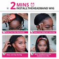 thumbnail image 4 of Headband Wig Human Hair Deep Wave Glueless None Lace Front Headband Wig Brazilian Virgin Hair Wigs for Black Women - 26 inch, 4 of 7