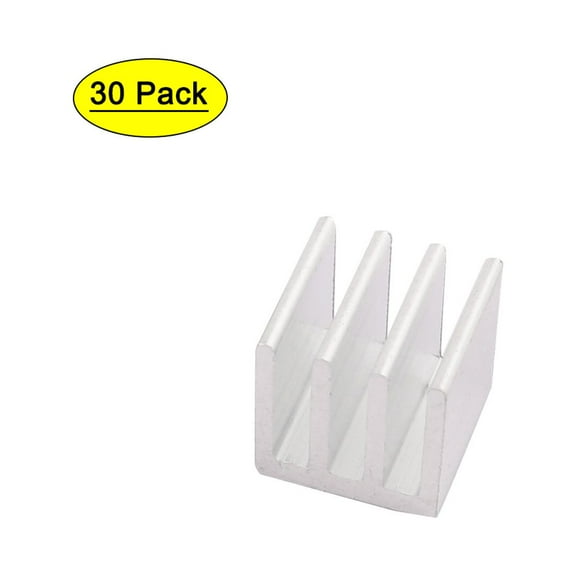 30Pcs 10mm x 10mm x 10mm Aluminum Heatsink Radiator Cooling Fin Silver Tone