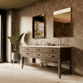 thumbnail image 2 of Woodhaven 72 in W x 22 in D Brown Oak Double Bath Vanity and White Quartz Top, 2 of 9