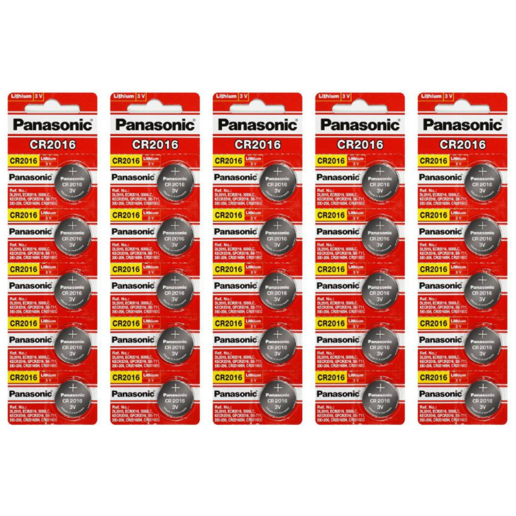 Panasonic CR2016 3V Lithium Coin Battery - 100 Pack + FREE SHIPPING!