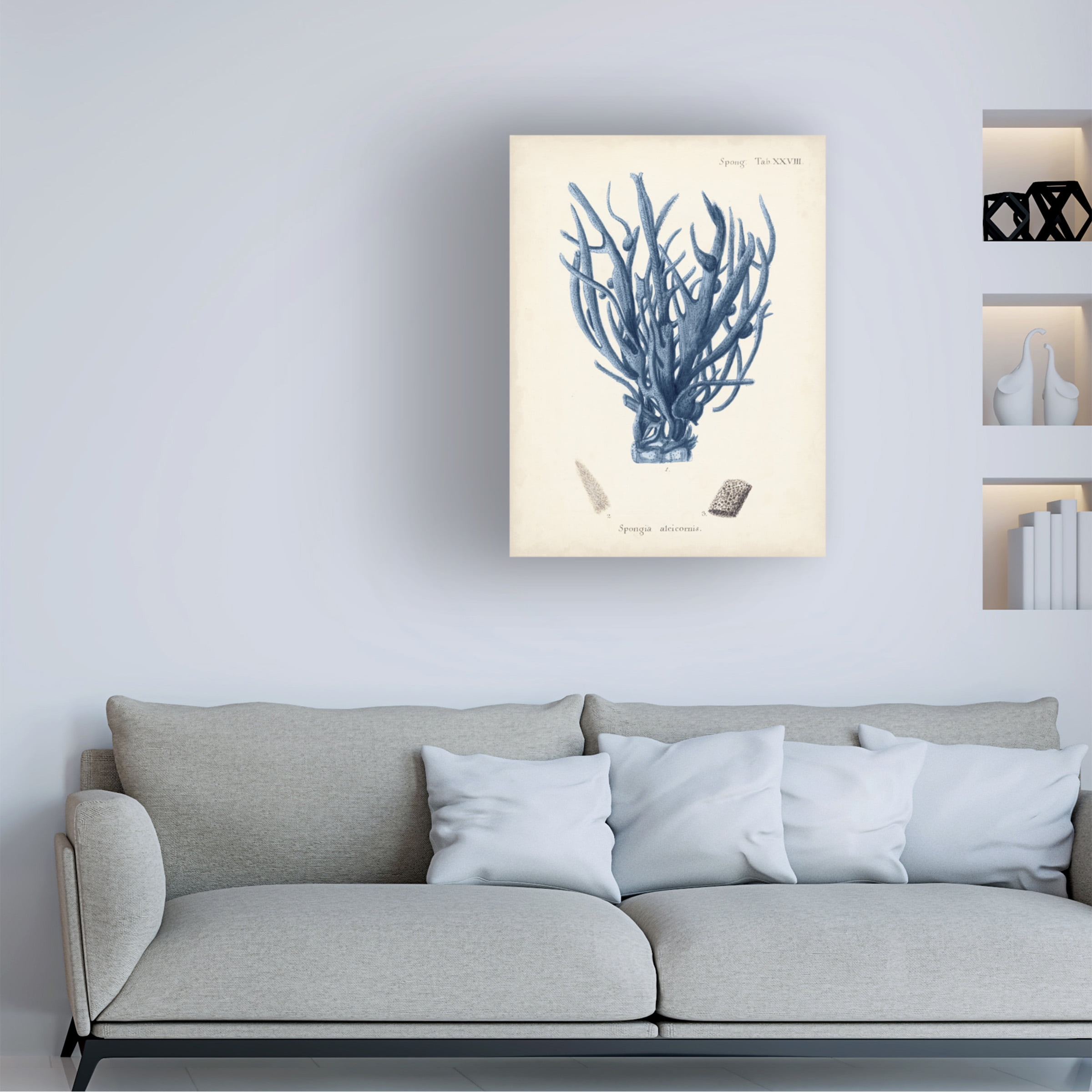 Johann Esper 'Antique Coral in Navy V' Canvas Art