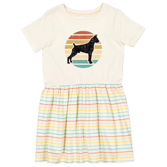 Inktastic Boxer Dog Vintage Silhouette Girls Toddler Dress