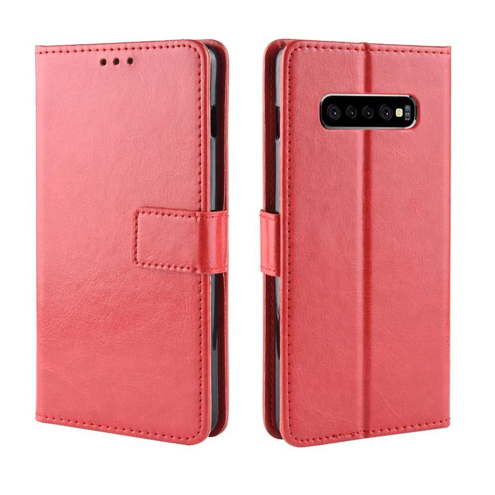 Flip Case for Samsung Galaxy S10 Plus All-in-One Wallet Multifunctional Folio Flip Cover with Card Holder and Detachable Wrist Strap