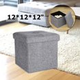 thumbnail image 5 of 12" Footstool Sofa Ottoman Bench Footrest Box Faux Seat Storage Ottoman Gray for Home Livingroom Bedroom, 5 of 6
