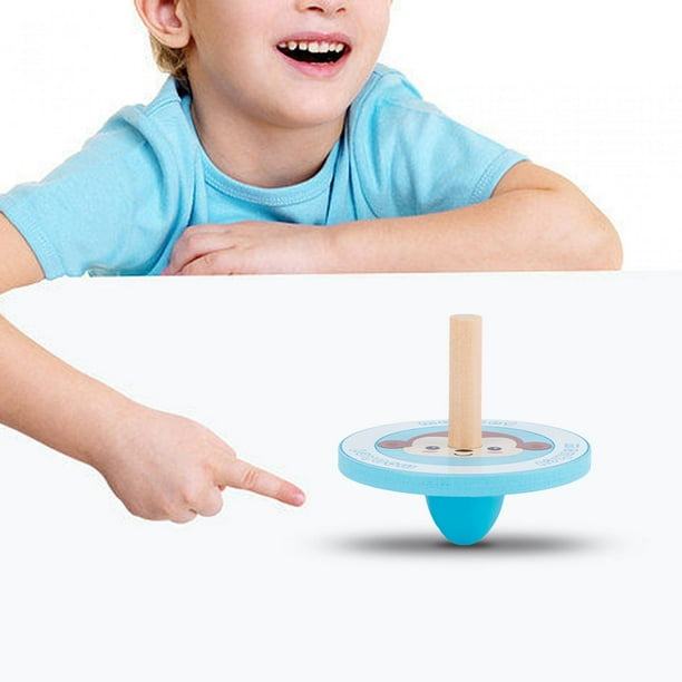 Desktop Wooden Rotating Top Traditional Baby Toys Novelty Gift Rounded Edges Monkey