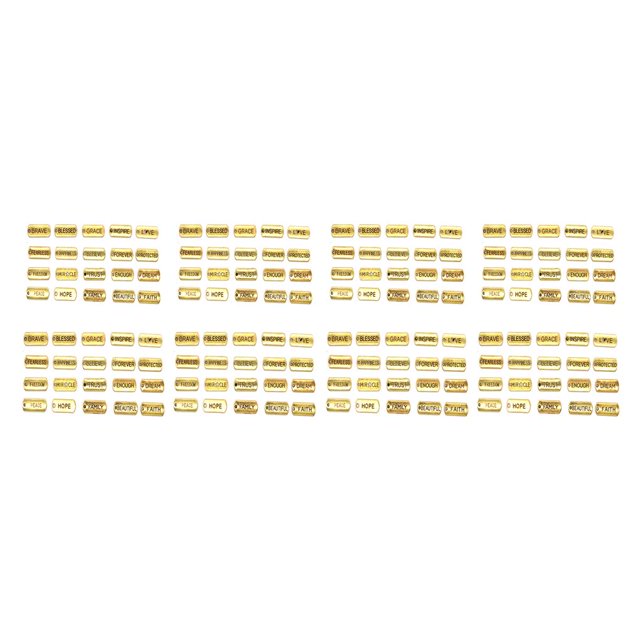 Minnieouse Llavero Lettering Necklace Make Ornament Inspirational Words Colgante pequeño para artesanías Golden 80 Pieces Dorado 80 Stück 2piezas
