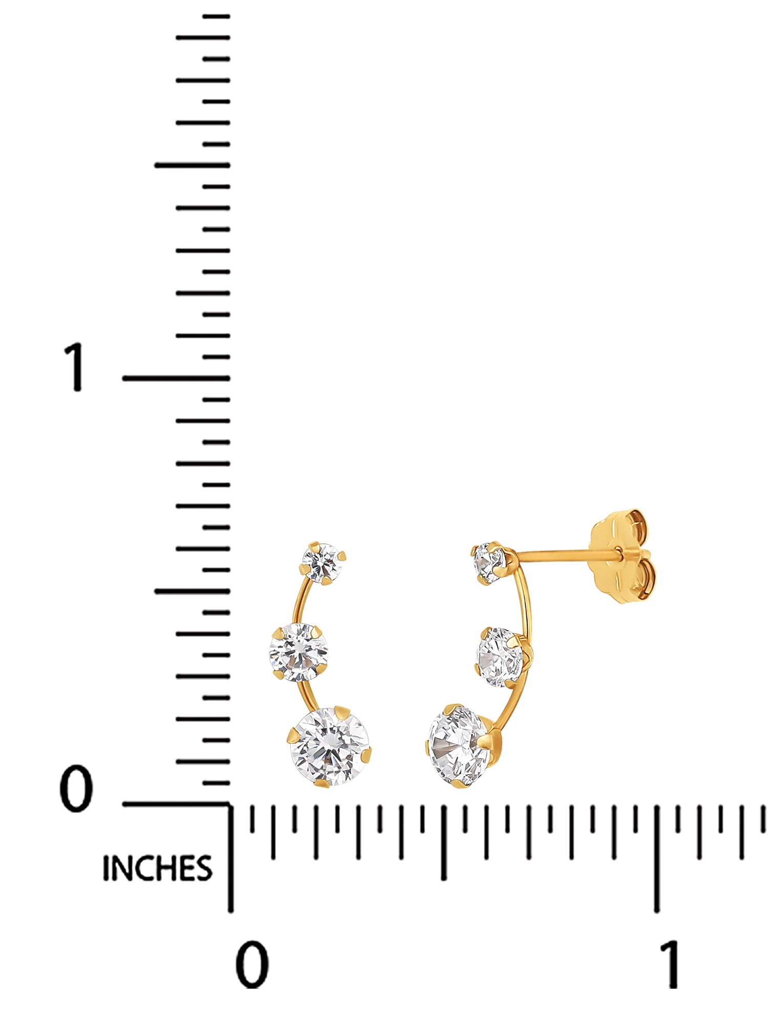 Brilliance Fine Women’s Sterling Silver Drop Earrings with Clear Cubic Zirconia, Set