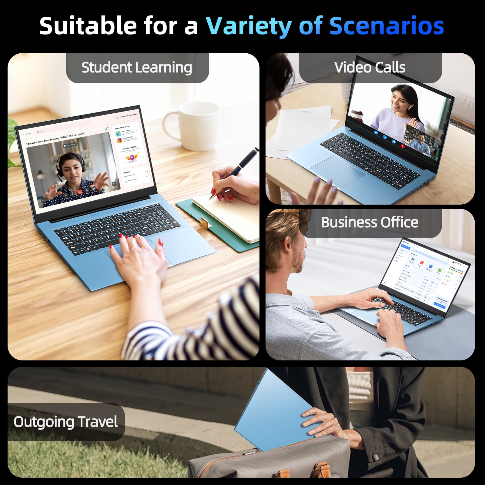 SGIN 15.6" Laptop Windows 11, 16GB DDR4 1024GB SSD Laptops Computer - 4 Core Intel Celeron, 1920*1080 FHD IPS Screen, Wifi 6, BT 5.2