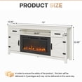 thumbnail image 5 of Sonegra 70" Fireplace TV Stand, Entertainment Center for TVs Up to 80”, TV Console with Storage Cabinets, Media Console for Living Room, White TV Stand and Black Fireplace, 5 of 9