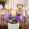 thumbnail image 5 of Nkmbld Spring Wreaths for Front Door Rose Candle Wreath Artificial Silk Flower Ring Leaf Candle Wreath Wedding Valentine Day Party Table Candlestick Decorations, 5 of 6