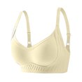 thumbnail image 3 of Women's 1-Pack Seamless Sports Bra, Wireless No Underwire Bras, Wirefree Pullover Bra, Soft Support Gathered Back, Breathable Comfort, Ladies Daily Yoga Bra | TruBelle,Beige L, 3 of 6