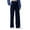 Navy, variant on Women's Ribbed High Waisted Bootcut Leggings - Solid Color Straight Leg Yoga Pants, Black Size L