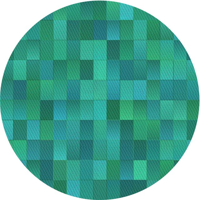 Ahgly Tapis Rond Lavable en Machine Intérieur Transitionnel Moyen Vert Printemps, 4 Pieds Rond
