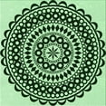 thumbnail image 1 of Ahgly Company Machine Washable Indoor Square Transitional Dark Forest Green Area Rugs, 7' Square, 1 of 7