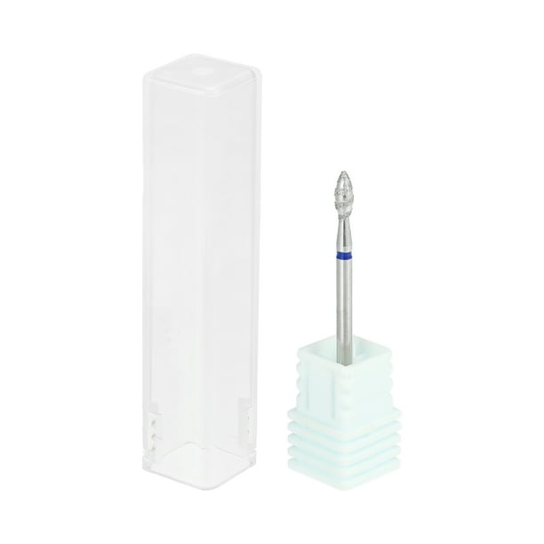 Brocas de Taladro de Uñas de Acero Inoxidable para Eliminar Piel Muerta en Bordes de Uñas Tono Plateado Azul