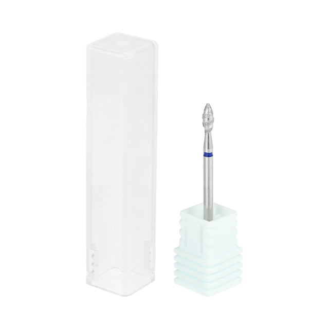 Brocas de Taladro de Uñas de Acero Inoxidable para Eliminar Piel Muerta en Bordes de Uñas Tono Plateado Azul