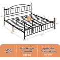 thumbnail image 2 of King Size Metal Platform Bed Frame with Victorian Style Wrought Iron-Art Headboard and Footboard,Mattress Foundation,Under Bed Storage,Noise Free,Easy Assembly,No Box Spring Required,Black, 2 of 9