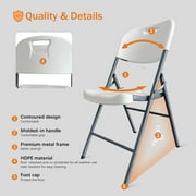 KOW Folding Chairs 4 Pack,Commercial Plastic Folding Chairs 34