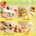 thumbnail image 4 of 6 Pcs Kids Knife Set,  Kids Safe Knife Set Include Children's Plastic Knife, Flat Knife, Plastic Peeler, Potato Slicer for Kitchen Cooking Plastic Children's Cooking Friendly, 4 of 7