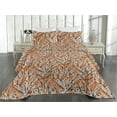 thumbnail image 2 of Ambesonne Leaves Quilted Bedspread Set 3 Pcs, Botanical Pattern Fall Leaf, King, Apricot Burnt Orange, 2 of 4