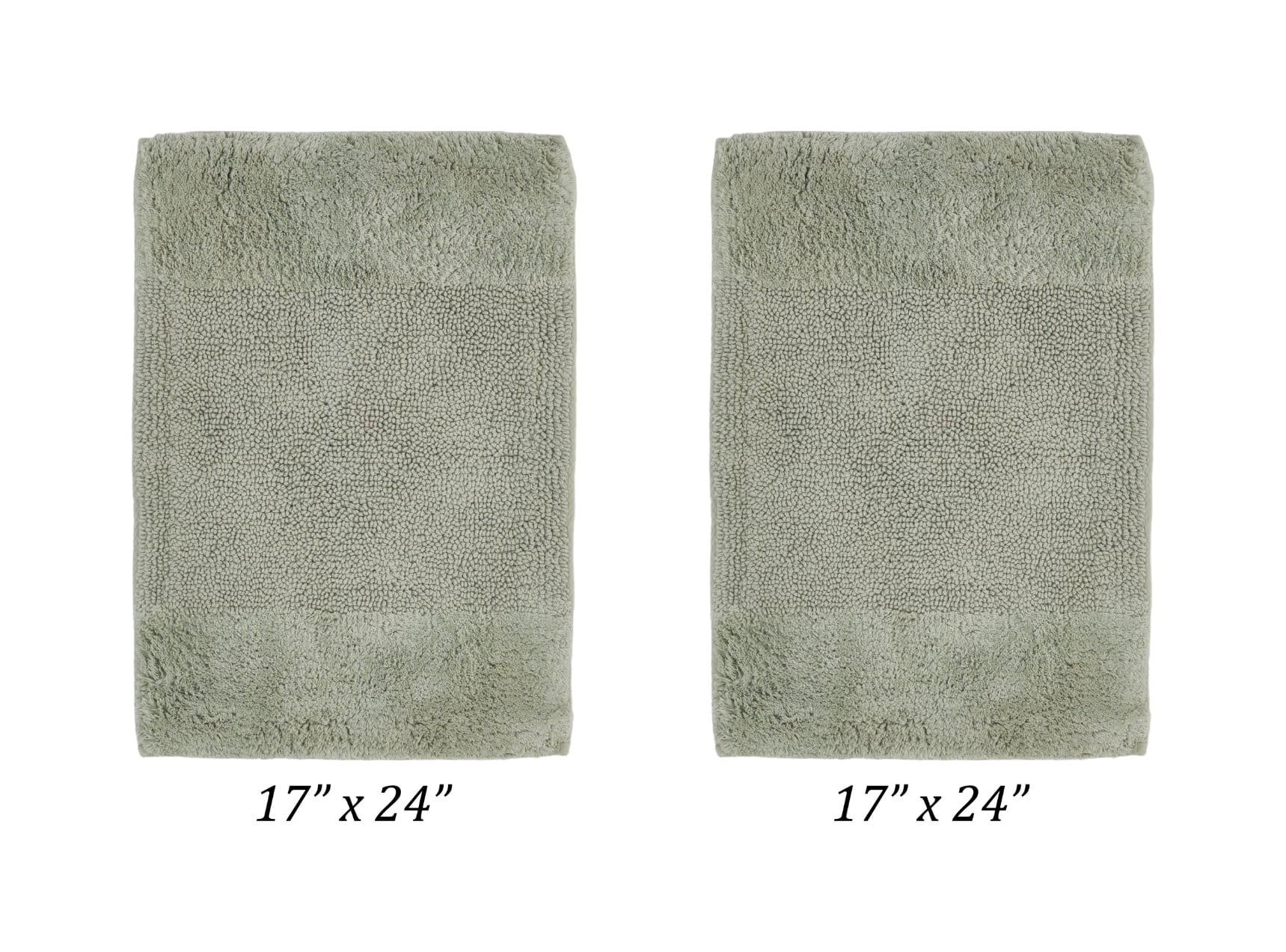 Better Trends 2 Piece Bathroom Rug Set, 100% Cotton, Extra Soft Tufted Bath Mat, Water Absorbent & Non Slip Bath Rug, (Dark Sage) Granada Collection
