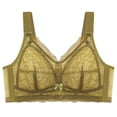 thumbnail image 2 of Jinhomg Women's Everyday Bras, Plus Size Wireless Sheer Lace Full-Coverage Bra for daily and T-shirt wear, Back Closure, Lace No Print, Soft Support Yellow 44, 2 of 5