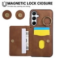 thumbnail image 5 of Decase Wallet Case for Samsung Galaxy A16 5G, Crossbody Leather Phone Case with Kickstand and Card Slots, Magnetic Closure, Car Mount Compatible,Brown, 5 of 8