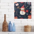thumbnail image 2 of WOBOGO Illustration Of Christmas Snowman and Trees Wall Clock 7.78 Inch Battery Operated Silent Unit Square Rustic Vintage Style for Home Bedroom Office Gold Pointer, 2 of 8