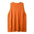 thumbnail image 4 of HNMKIU Women's V Neck Pullover Knitwear Sleeveless Sweater Vest Casual Loose Solid Color Retro Sweater Vest for Plus Size a-Orange,XXXXL, 4 of 5