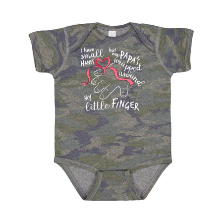 

Inktastic I Have Small Hands but My Papas Wrapped Around My Little Finger Boys or Girls Baby Bodysuit