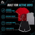 thumbnail image 5 of RBX Boys Athletic Outfit Shorts Set Short Sleeve Shirts Dry Fit Sleeveless Jersey & Shorts 3 Piece, 5 of 7