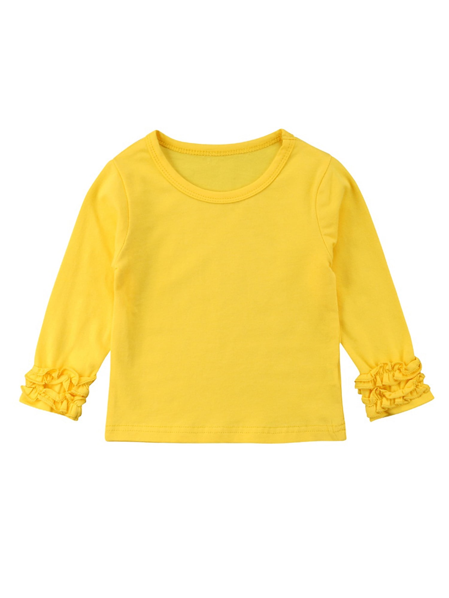 Icing Ruffle Tops Baby Kids Girls Clothes Long Sleeve Cotton T Shirt Tee Blouse