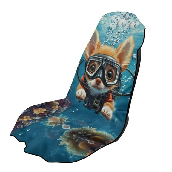 Binienty Underwater Corgi Dog Car Seat Sweat Towel Cover for Gym Workout Running Swimming Beach Towel Sand Free Quick Dry Bucket Seat Protector for Front Seats