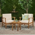 thumbnail image 2 of GDF Studio Pearl Outdoor 2 Seater Acacia Wood Chat Set with Cushions, Teak and Cream, 2 of 8