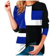 thumbnail image 1 of RKSTN Womens Couleur Bloc Printemps Automne Patchwork Imprimé Manches Longues Col Rond Casual Pull-Shirt, 1 of 5