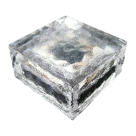 

Solar Powered Glass Brick - Outdoor Landscape Light Built-in Solar Panel Dusk to Dawn Timer Garden Walkway Lighting