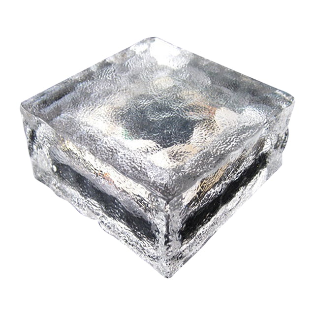 Outdoor Solar Light Crystal Glass Ice Brick Warm, Solar Brick Landscape Path LED Light