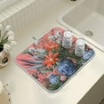 thumbnail image 4 of Yayeee Drying Mat for Kitchen Counter Dishes Microfiber Coffee Decorative Pad, Orange Vibrant Flowers, 4 of 9