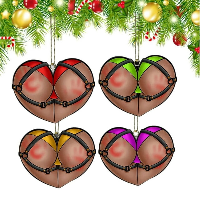Adorno de Corazón para Árbol de Navidad, Divertido y Divertido, para Adultos.