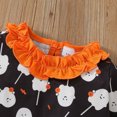 thumbnail image 5 of Hotiary 1-8T Toddler Kids Halloween Outfit Girls' Elf Printed Lace Sleeves Pullover and Stripe Long Pants Two-Piece Set, 5 of 13