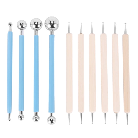 10 Piece Dotting Tools Ball Styluses for Mandala Rock Painting, Pottery Clay Cr