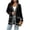 Black, variant on Tqcoqu Plus Size Button Front Cardigan for Women, Contrast Trim Loose Fit Long Sleeve Knit V Neck Sweater Coat with Pockets