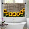 thumbnail image 4 of Sunflower Kitchen Curtains Sets for Windows Wood Sunflower Rod Pocket Short Tier Curtain Yellow Farmhouse Kitchen Curtains Decor 3 Piece Kitchen Curtains, 4 of 6