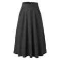 thumbnail image 5 of Fgnfyis Womens Fall Winter High Waist Plaid Slim A-line Long Skirt Wool Skirt Midi Length Pleated Grey L, 5 of 6