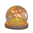 thumbnail image 1 of Lámpara de ambiente de escritorio con luz de noche de cristal con forma de tulipán y cubierta de cristal de 9 flores de cuatro colores, 1 of 6