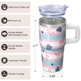 thumbnail image 3 of 20OZ Flamingo Insulated Tumbler with Comfort Grip Handle Stainless Steel Coffee Mug Cup BPA Free Sweat Proof Great for Commute Office Gifts for Women Girls on Birthday Christmas Summer, 3 of 6