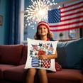 thumbnail image 6 of 17.72"x17.72" Patriotic Flax Cushion Cover - 4th of July Star Pattern Decor for Sofa/Bedroom, 6 of 6