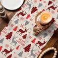 thumbnail image 4 of Christmas Tree Table Runner 48 Inches, Red Black Buffalo Plaid Xmas Elk Snowflake Bed Runner Dresser Scarves Tabletop for Indoor Outdoor Parties/Ceremony/Banquet, 13" x 48", 4 of 8